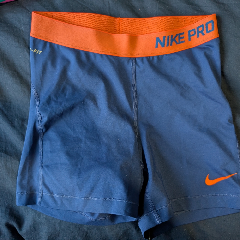 Nike Pro Blue and Orange Shorts